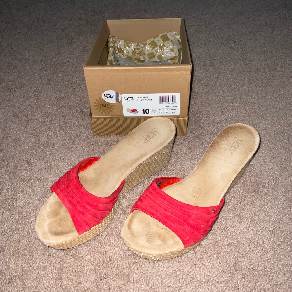 UGG Red Wedge Shoes for Casual Elegance